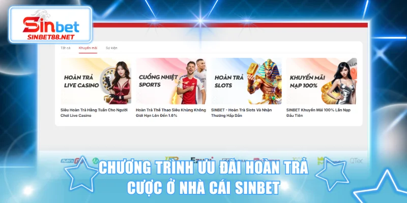 Chương trình ưu đãi hoàn trả cược ở nhà cái SINBET