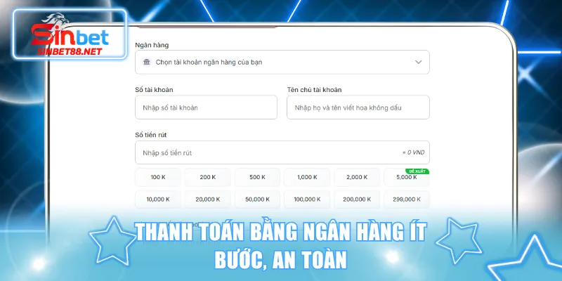 Thanh toán bằng ngân hàng ít bước, an toàn